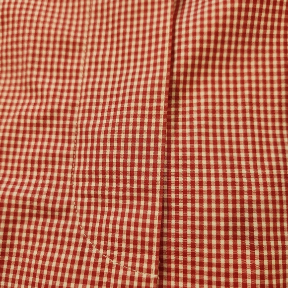 Vintage Marsh Landing 100% Cotton Spring Red Gingham Coat Size Large Retro - Picture 13 of 15